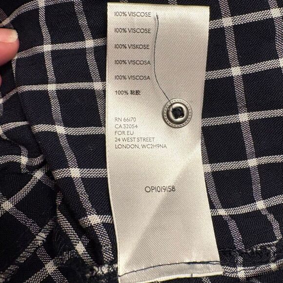 Maeve Sara Anthropologie Dress 3X Black Plaid 3/4 Sleeve Button front - Picture 8 of 8